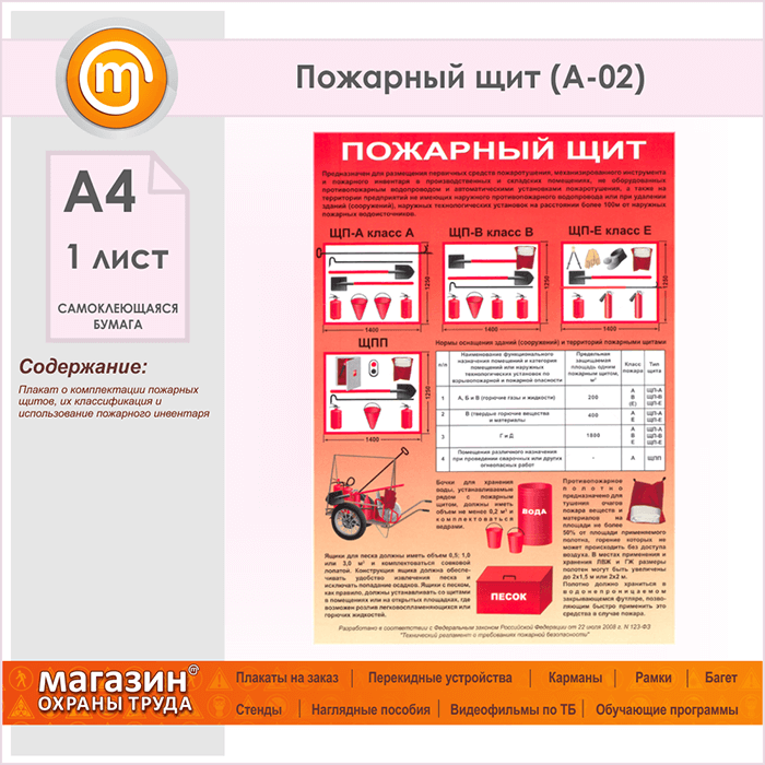 Пожарный щит образец