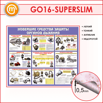 Стенд «Новейшие средства защиты органов дыхания» (GO-16-SUPERSLIM)