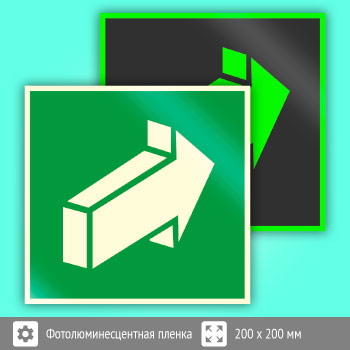 Знак E18 «Открывать движением от себя» (фотолюминесцентная пленка, 200х200 мм)