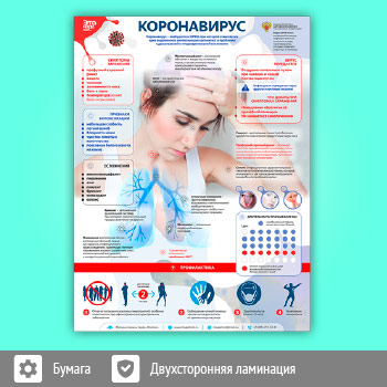 Плакат «Коронавирус» (М-23, ламинированная бумага, А2, 1 лист)