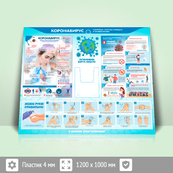 Стенд «Коронавирус» с глубоким А4 карманом (PM-06-ECONOMY2)
