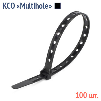 Кабельные стяжки нейлоновые с отверстиями под винт, черные (100 шт.)