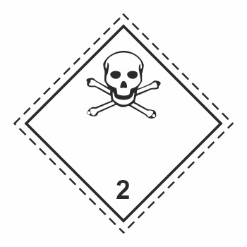 Знак перевозки опасных грузов «Класс 2.3. Токсичные газы» (светоотражающая пленка, 250х250 мм)