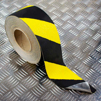 Противоскользящая формуемая лента на гибкой алюминиевой подложке (ЧЕРНО-ЖЕЛТАЯ, 50 мм x 18,3 м)