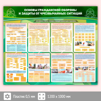Стенд «Основы гражданской обороны и защиты от чрезвычайных ситуаций» (GO-04-SUPERSLIM)
