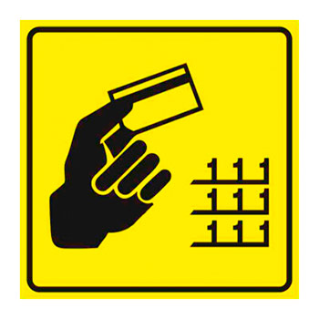 Визуальная пиктограмма «Банкомат», ДС19 (полистирол 3 мм, 200х200 мм)