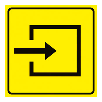 Визуальная пиктограмма «Вход в помещение», ДС20 (полистирол 3 мм, 150х150 мм)