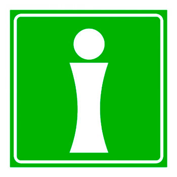 Визуальная пиктограмма «Информация», ДС29 (пластик 2 мм, 150х150 мм)