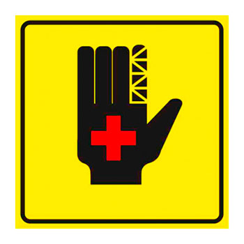 Тактильная пиктограмма «Медпункт», ДС34 (пластик 2 мм, 200х200 мм)