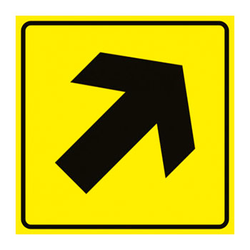 Тактильная пиктограмма «Направление движения, диагональная стрелка», ДС42 (пластик 2 мм, 200х200 мм)