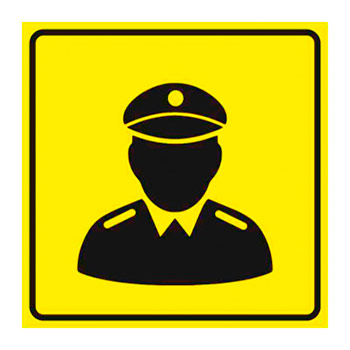 Визуальная пиктограмма «Охрана», ДС45 (пленка, 200х200 мм)