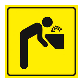 Тактильная пиктограмма «Питьевая вода», ДС47 (полистирол 3 мм, 200х200 мм)