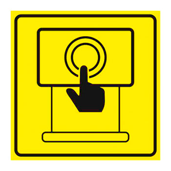 Тактильная пиктограмма «Сенсорный терминал», ДС52 (пленка, 200х200 мм)