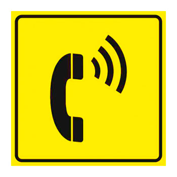 Визуальная пиктограмма «Телефон», ДС55 (полистирол 3 мм, 150х150 мм)