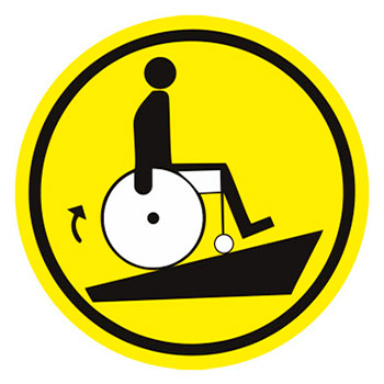 Визуальный предупреждающий знак «Осторожно! Крутой подъём», ДС72 (полистирол 3 мм, 150х150 мм)