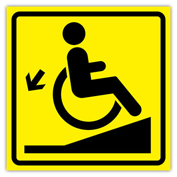 Тактильный предупреждающий знак «Осторожно! Крутой подъём», ДС78 (полистирол 3 мм, 200х200 мм)