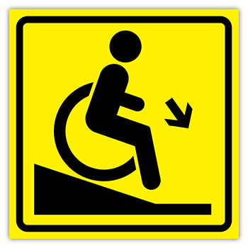 Тактильный предупреждающий знак «Осторожно! Крутой спуск», ДС79