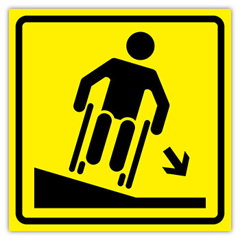 Визуальный предупреждающий знак «Осторожно! Крутой поперечный уклон вправо», ДС81 (полистирол 3 мм, 200х200 мм)