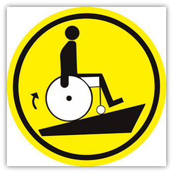 Визуальный предупреждающий знак «Осторожно! Крутой подъём», ДС72 (пластик 2 мм, 200х200 мм)