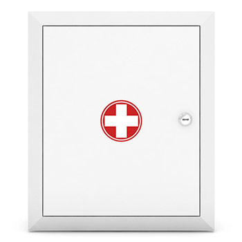 Шкаф навесной металлический с замком (330х280х140)