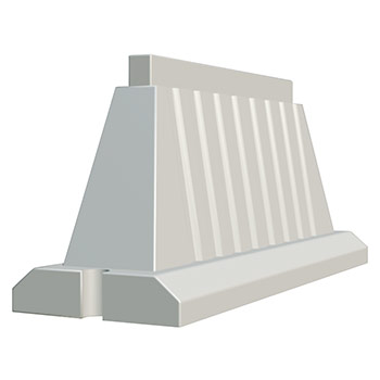 Вкладывающийся пластиковый водоналивной барьер 1,5м (1500х500х750 мм), белый