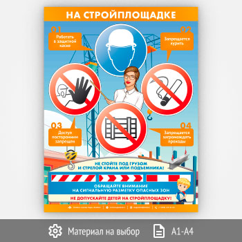 Плакат «На стройплощадке» (М-117, 1 лист)