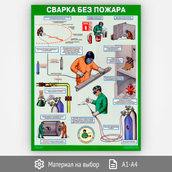 Плакат «Сварка без пожара» (С-100, 1 лист)
