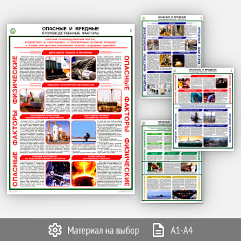 Плакаты «Опасные и вредные производственные факторы» (С-105, 4 листа)