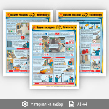 Плакаты «Правила пожарной безопасности» (В-04, 3 листа)