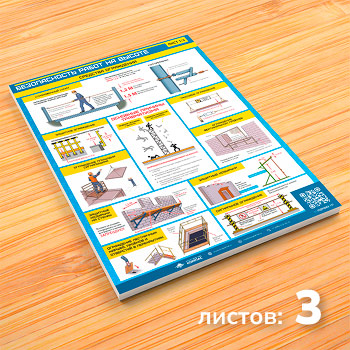 Плакаты «Безопасность работ на высоте» (М-52, 3 листа)