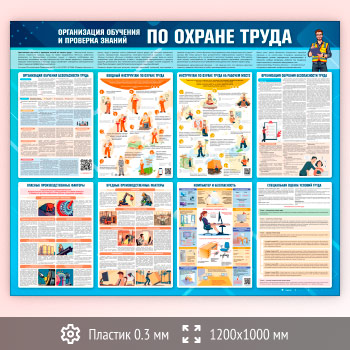 Стенд «Организация обучения и проверка знаний по охране труда» (OT-42-SUPERSLIM)